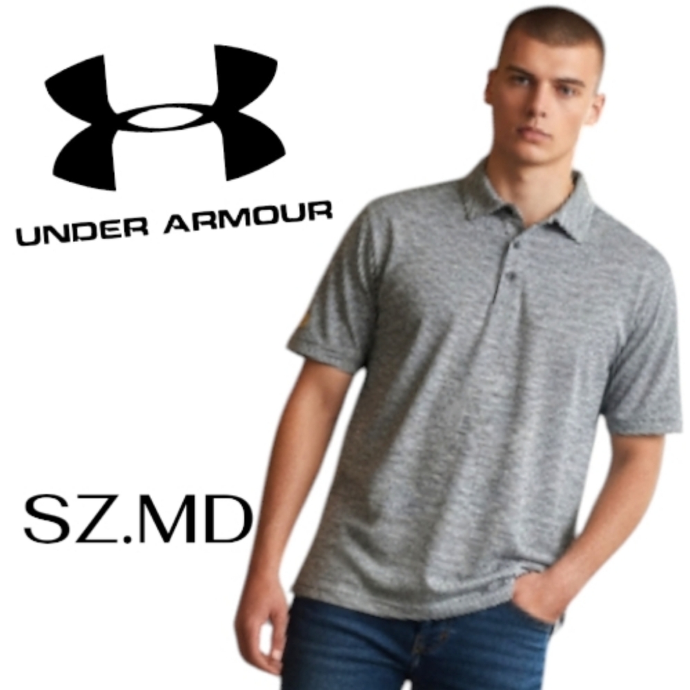 Under Armour Men's SS Heathered Navy Polo Sz.MD